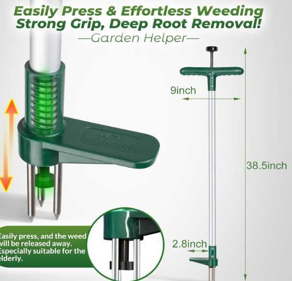 Wyrywacz chwastów Walensee 100 cm stal nierdzewna 3 szczęki