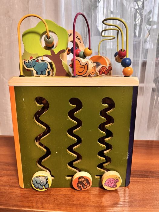 Бізікуб Battat Зоо-куб дерев'яний, деревянный бизи куб