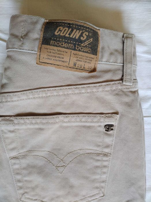 Джинсы подростковые  COLIN'S, плотные, бежевые L-42.