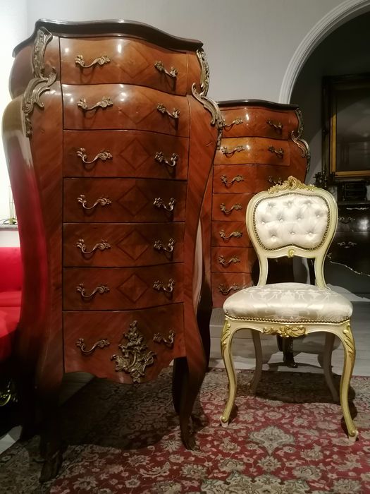 Par Camiseiros Chiffonnier Semainier Cómoda Gaveteiro Contador Luís XV