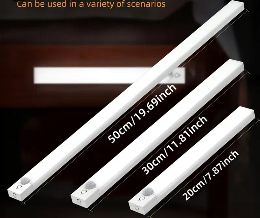 Светильник лампа на аккумуляторе с датчиком движения 10/20/30/50 см