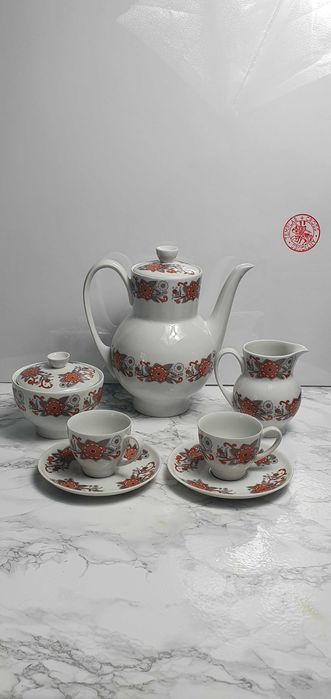 Serwis do herbaty "ANNA" Ćmielów porcelana lata 60-te 70-te W. Potacki