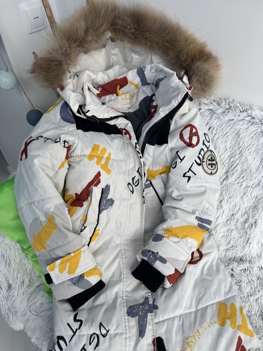 Зимова довга куртка на дівчинку/хлопчика 9-12 р