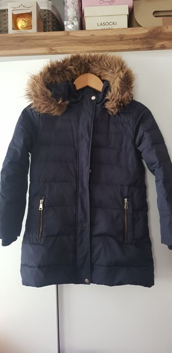 Zara girls granatowa zimowa kurtka puchowa r.140