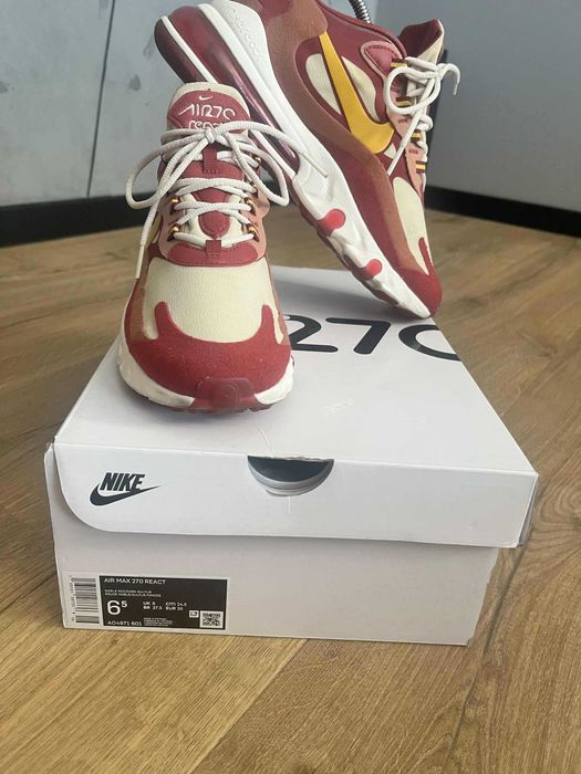 Buty Nike Air Max 270 React Noble red/Dark Sulfur rozmiar 39