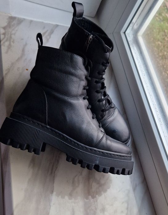Зимние сапоги зимові черевики кожаные на цигейке