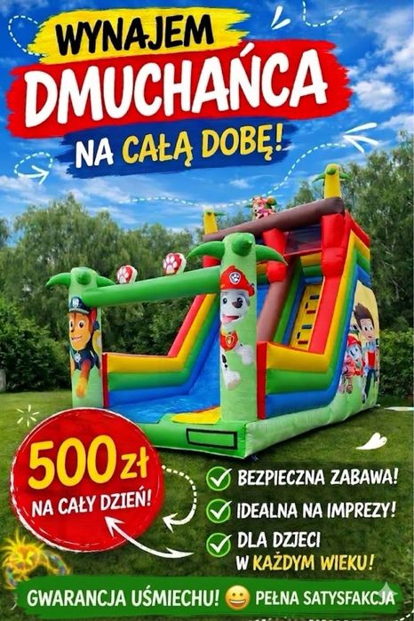 Dmuchańce wynajem zjeżdżalnie dla dzieci