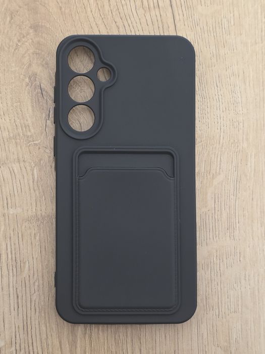 Etui Samsung A55 5g czarne z kieszonką na kartę