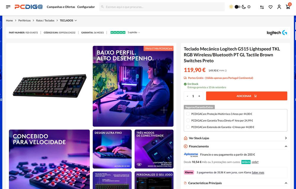 teclado e rato logitech gaming