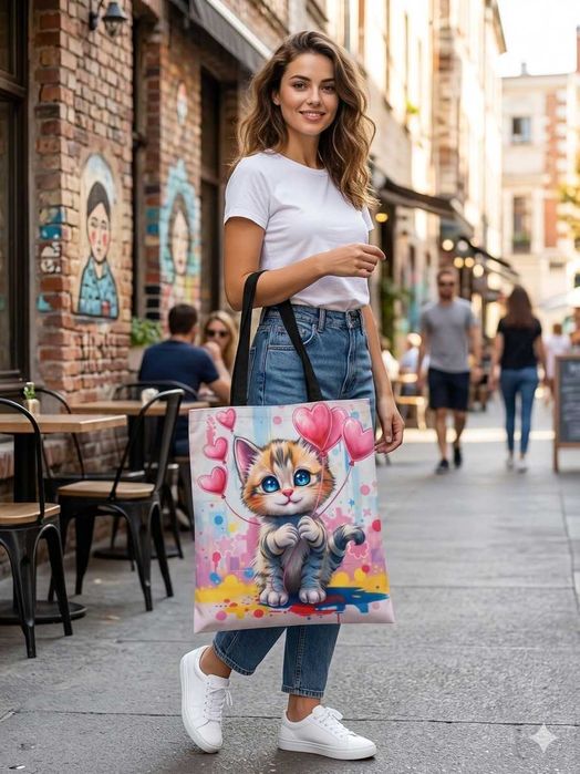 Kolorowa torba typu shopperka z wyjątkowym charakterem