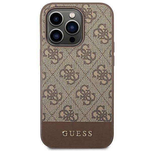 Guess GUHCP14LG4GLBR iPhone 14 Pro 6,1" brązowy/brown hard case 4G Str
