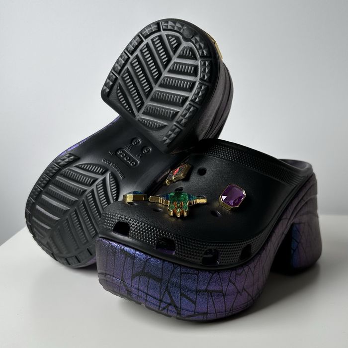 Pantofle chodaki na platformie CROCS SNOW WHITE SIREN CLOG Śnieżka