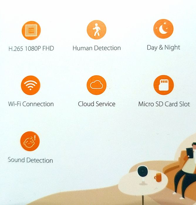 Wifi ip камера відеосп-ня imou cue-2с,1080p,2мп+адаптер 5м в подарунок