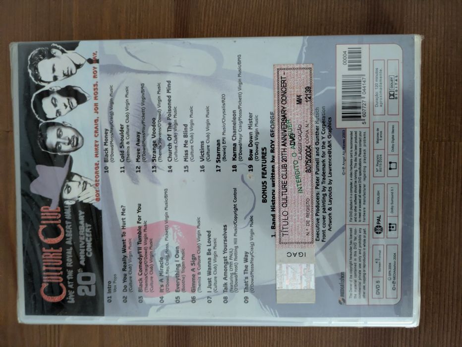 DVD NOVO e SELADO " Culture Club 20º Aniversário"