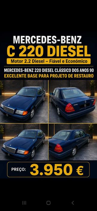 Mercedes 220D. Para restauro. Oportunidade