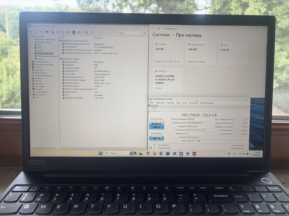 Ноутбук Lenovo Thinkpad e15 gen1 i5-10210u 8gb ram 256gb m2 15.6” FHD