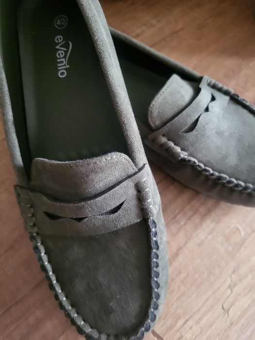 Mokasyny khaki damskie