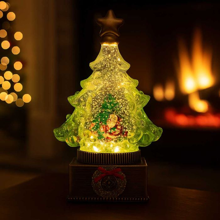 Світильник-нічник "Ялинка" снігова  з підсвіткою та метеллю