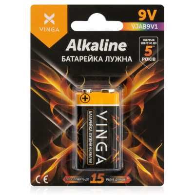 Батарейка крона Vinga 9V 6LR61 Alkaline (VJAB9V1) опт (від 5 шт)