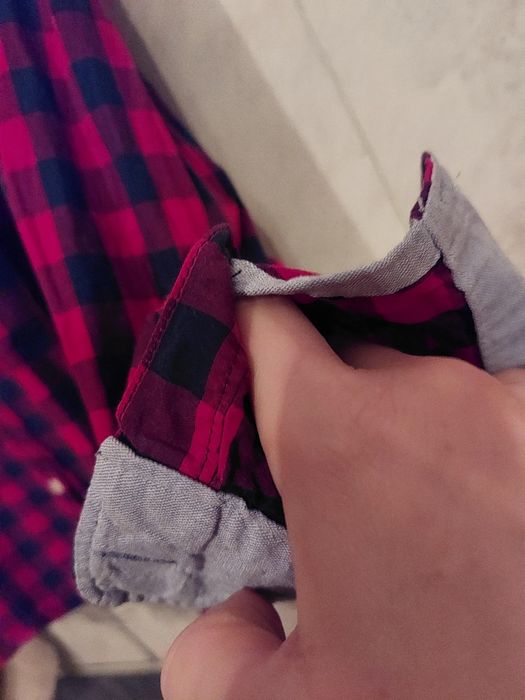 Koszula H&M świąteczna rozm 164, noworoczna, czerwono-granatowa krata