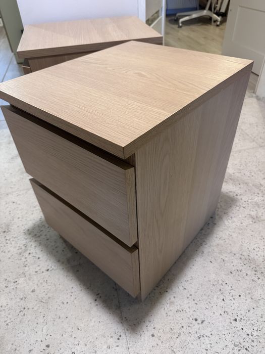 2 szafki nocne komody  ikea malm kolor dąb