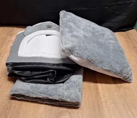 Domek dla kota Purlov legowisko miękkie ciepłe szare