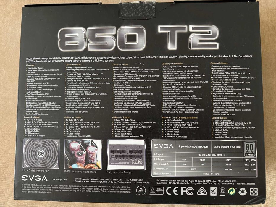 Блок живлення EVGA SuperNOVA 850 T2