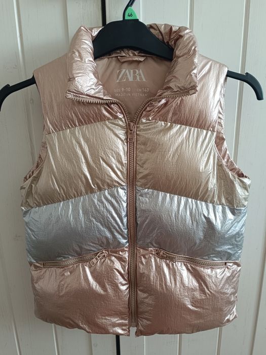 kamizelka puchowa, zimowa, metaliczna