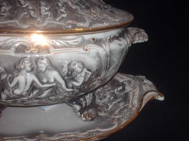 Terrina grande com travessa em loiça