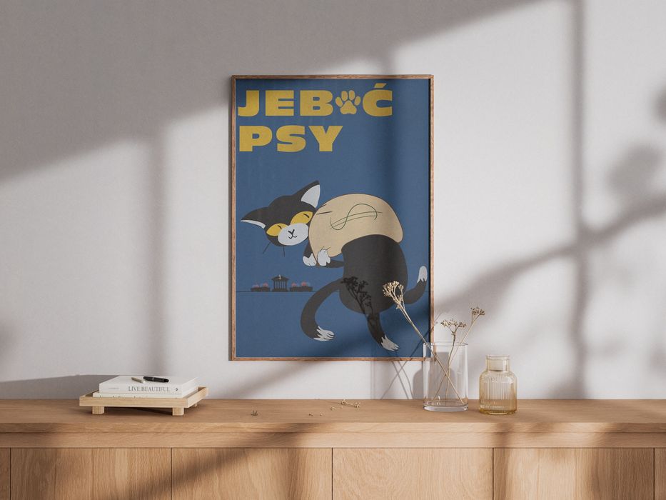 Zabawny plakat o kocie