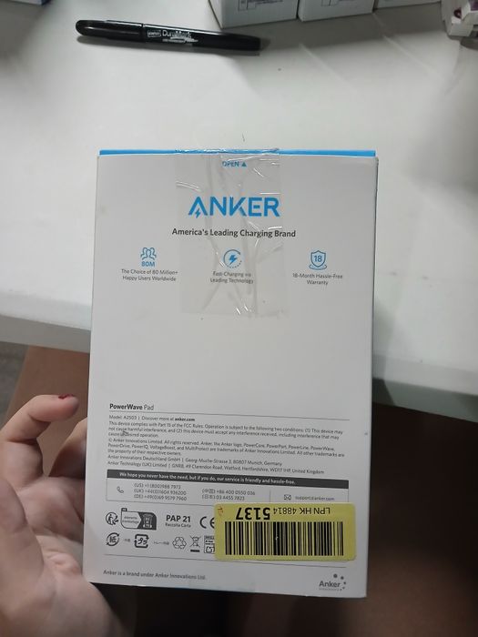 Carregador Sem Fios Anker PowerWave Pad Qi Wireless (Novo)