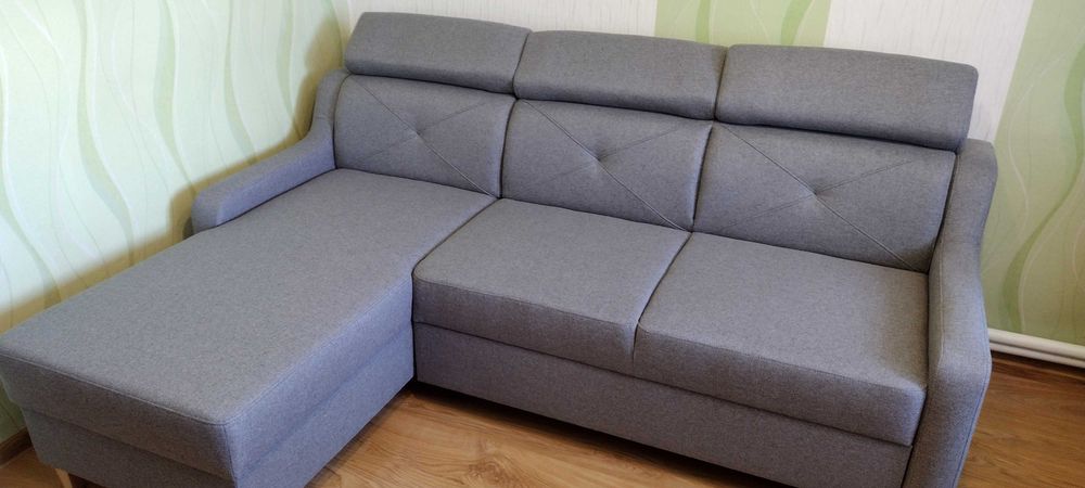Marbella narożnik z regulowanymi zagłówkami, szary, lewy