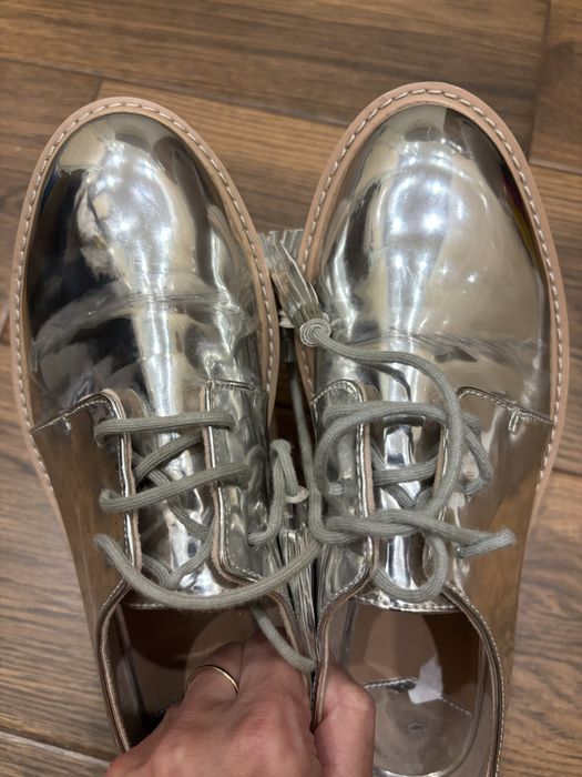 Srebrne Loafersy stradivarius rozm. 37