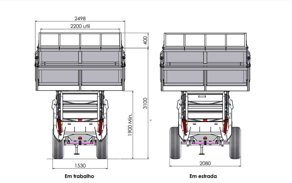 Reboque Elevatório Herculano , Novo