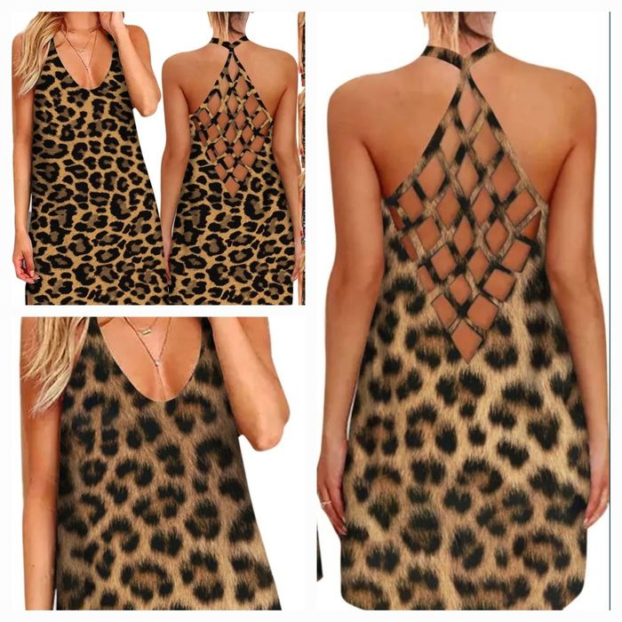 Leopard-Print Summer Dress in Sizes M and L, New