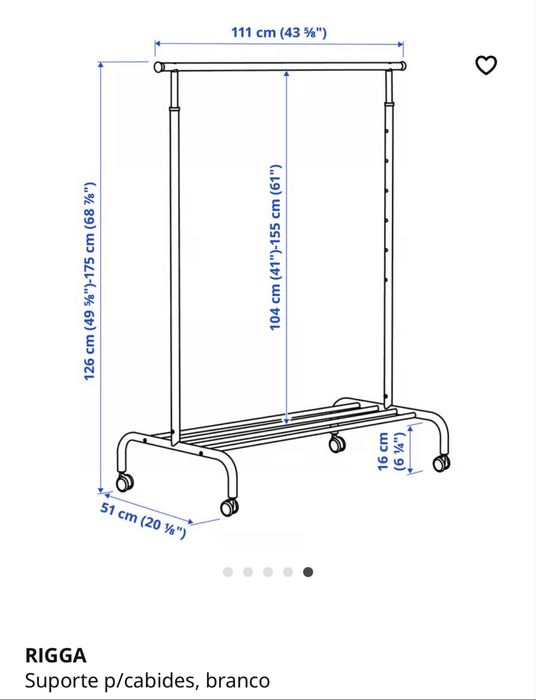 IKEA RIGGA Suporte Cabides