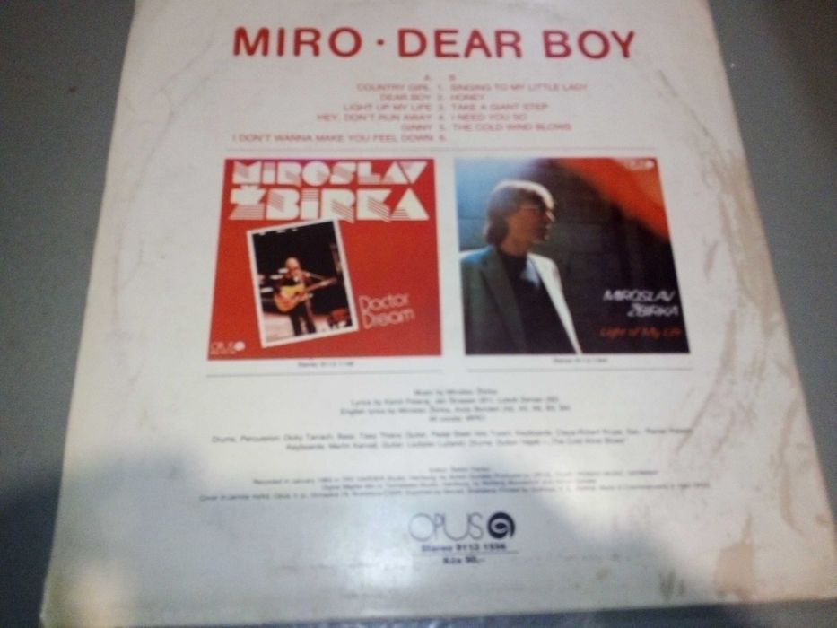 MIRO - DEAR BOY płyta winyl (Miroslav Zbirka)