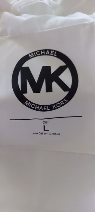 Michael Kors MK biała kurtka z kapturem i futerkiem roz L nowa