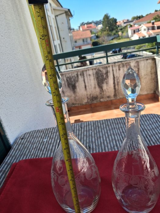 Garrafa licoreira vidro lapidado etrabalhado