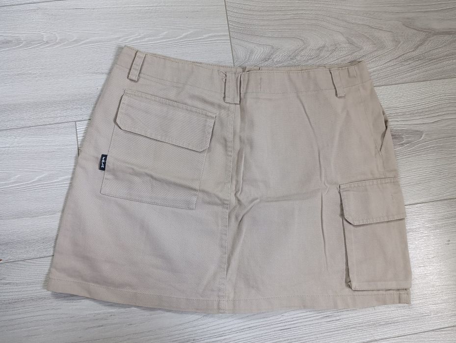Spódniczka mini kieszenie beżowa s M 36 38