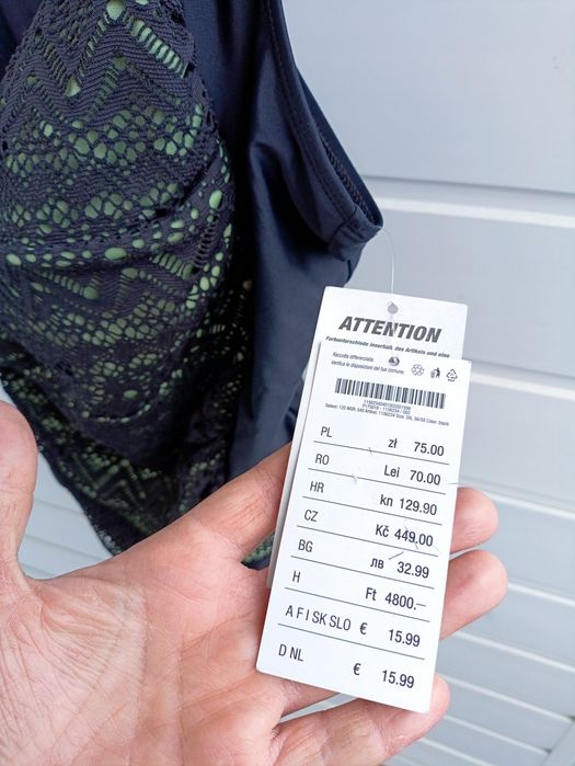 Czarny stój kąpielowy xxxl 50 duży plus size