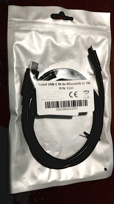 Kabel USB 3.1 USB-C typ C do Micro USB 1M