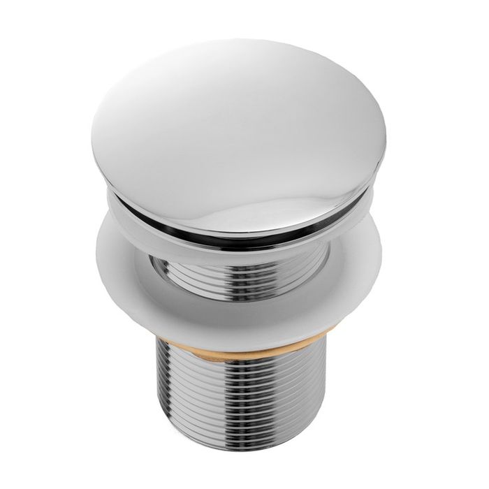 Korek Klik-Klak Do Umywalki Bez Przelewu Srebrny Chrom Do Łazienki Wc