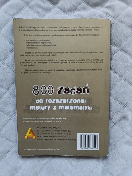 Aksjomat, zbiór naturalnych zadań do matematyki, poziom rozszerzony