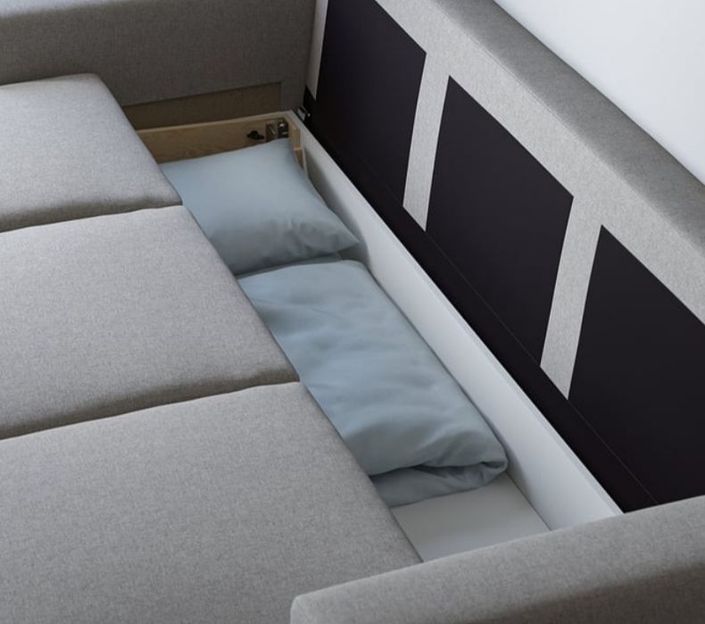 Sofá-Cama   IKEA  3  Lugares   Azul  Turquesa com Baú  - Semi novo  Impecável