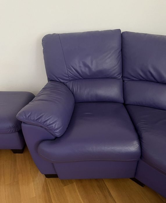 Duży narożnik KLER 190 x 310 z funkcją spania + pufa