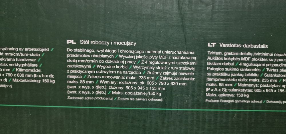 Stół warsztatowy i zaciskowy Parkside
