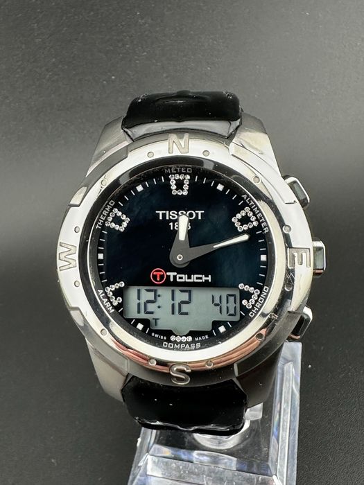 Dsmski zegarek Tissot T-Touch II Lady Polished Titanium Diamonds
