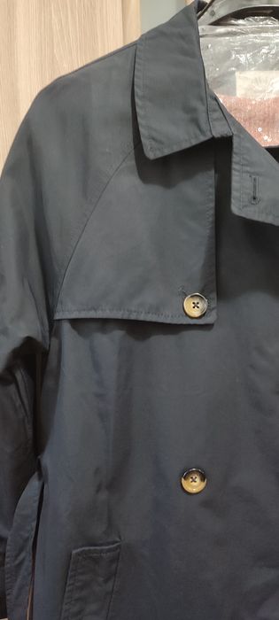 Тренч ZARA. Топовий тренч синій.