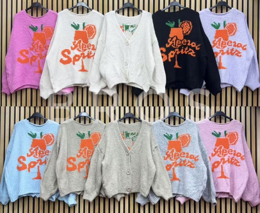 Sweter rozpinany Aperol,oversizie